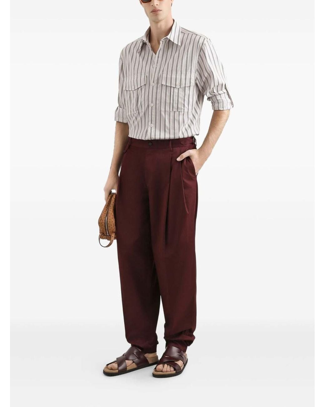 Dolce & Gabbana Purple Pantaloni Pliss for men