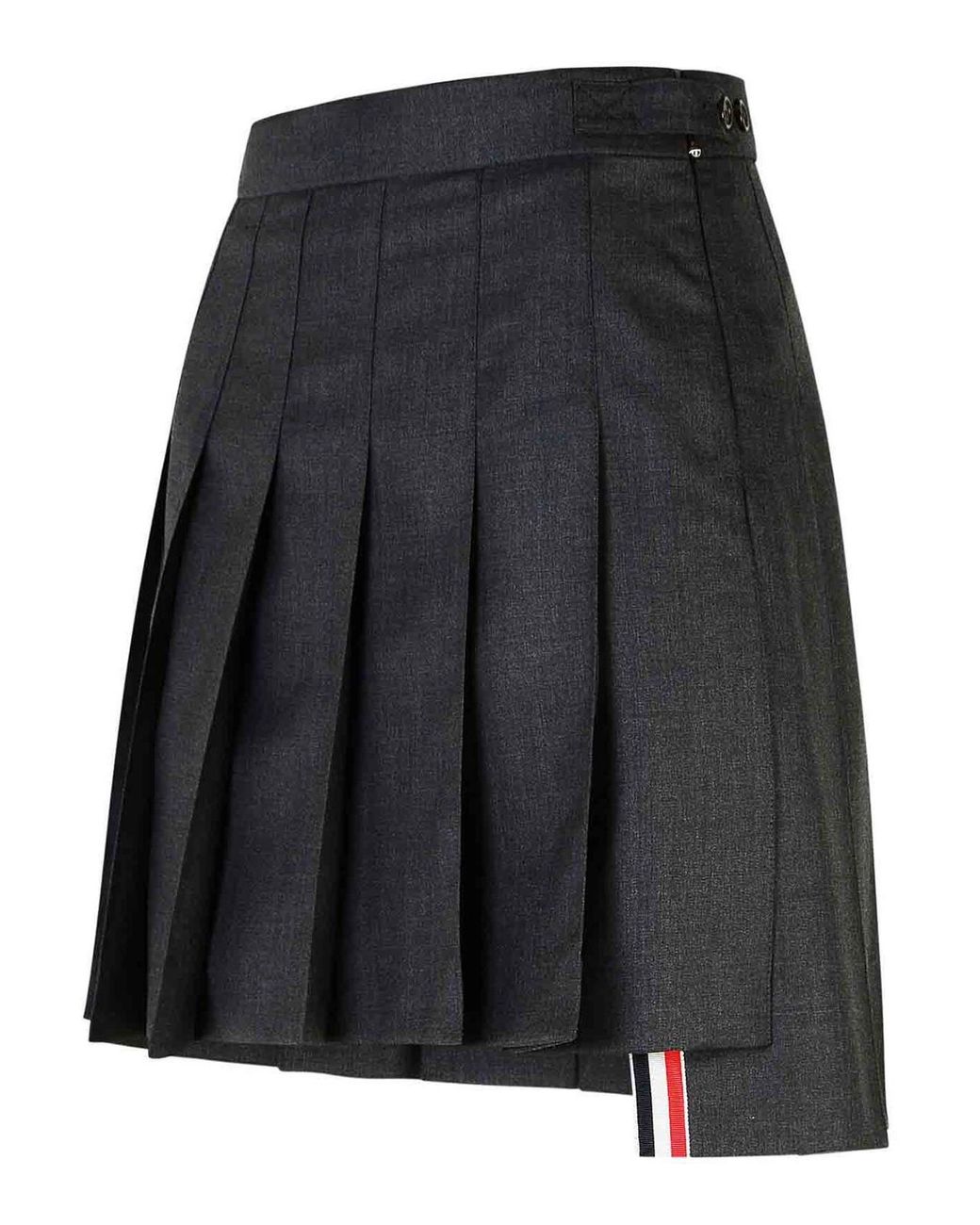 Thom Browne Black 120S Dark Wool Miniskirt