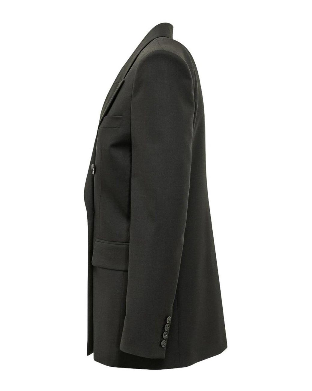 MSGM Black Dark Double-Breasted Blazer With Pockets