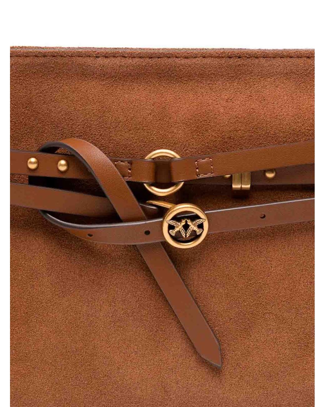 Pinko Brown Classic Suede Belt Bag