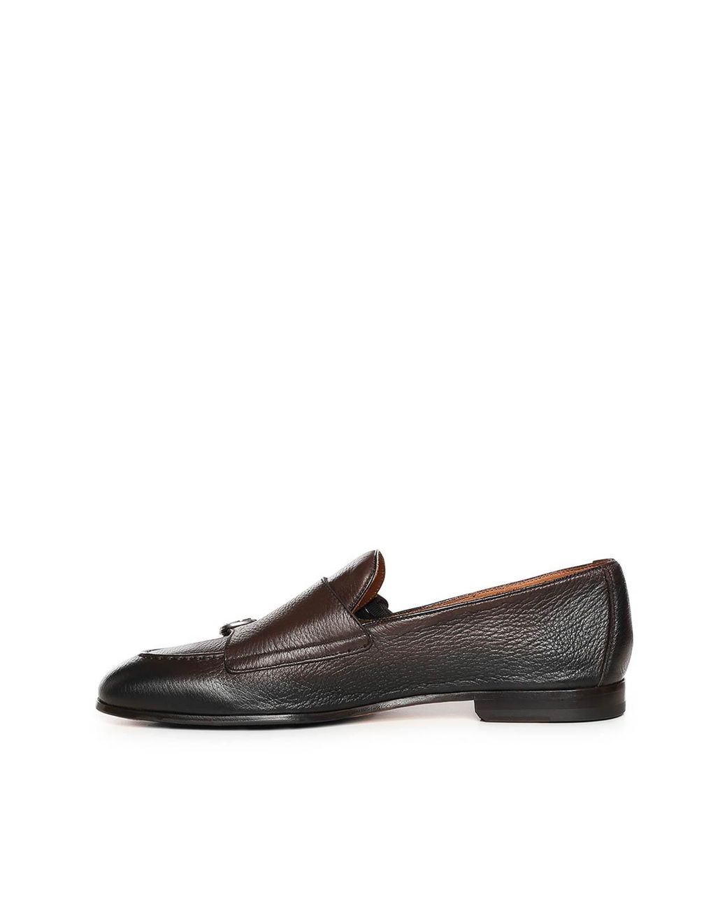 Doucal's Black Leather Double-Buckle Loafer for men