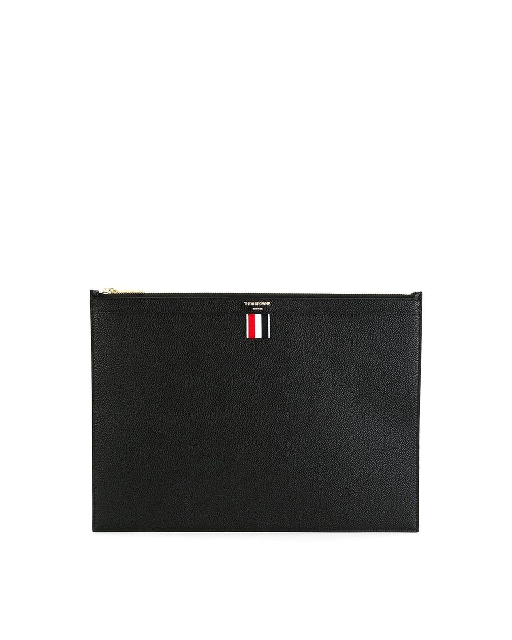 Thom Browne Black Leather Medium Document Holder for men