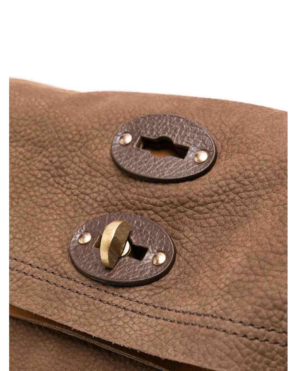 Zanellato Brown Aspasso Medium Nabuck Leather Bag