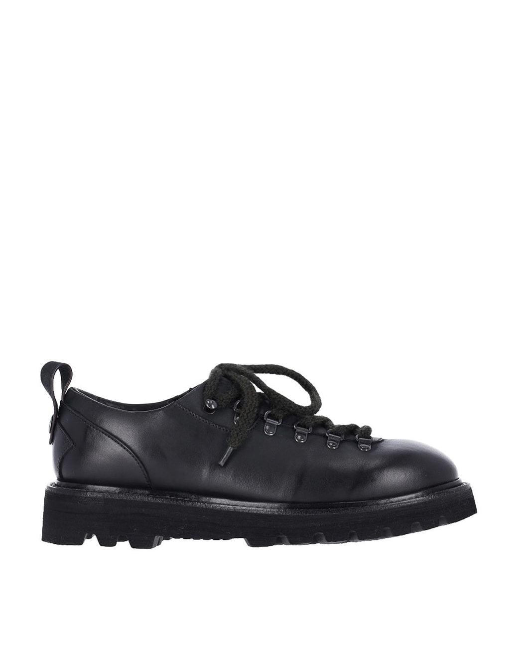 Premiata Black Leather Derby Shoes for men