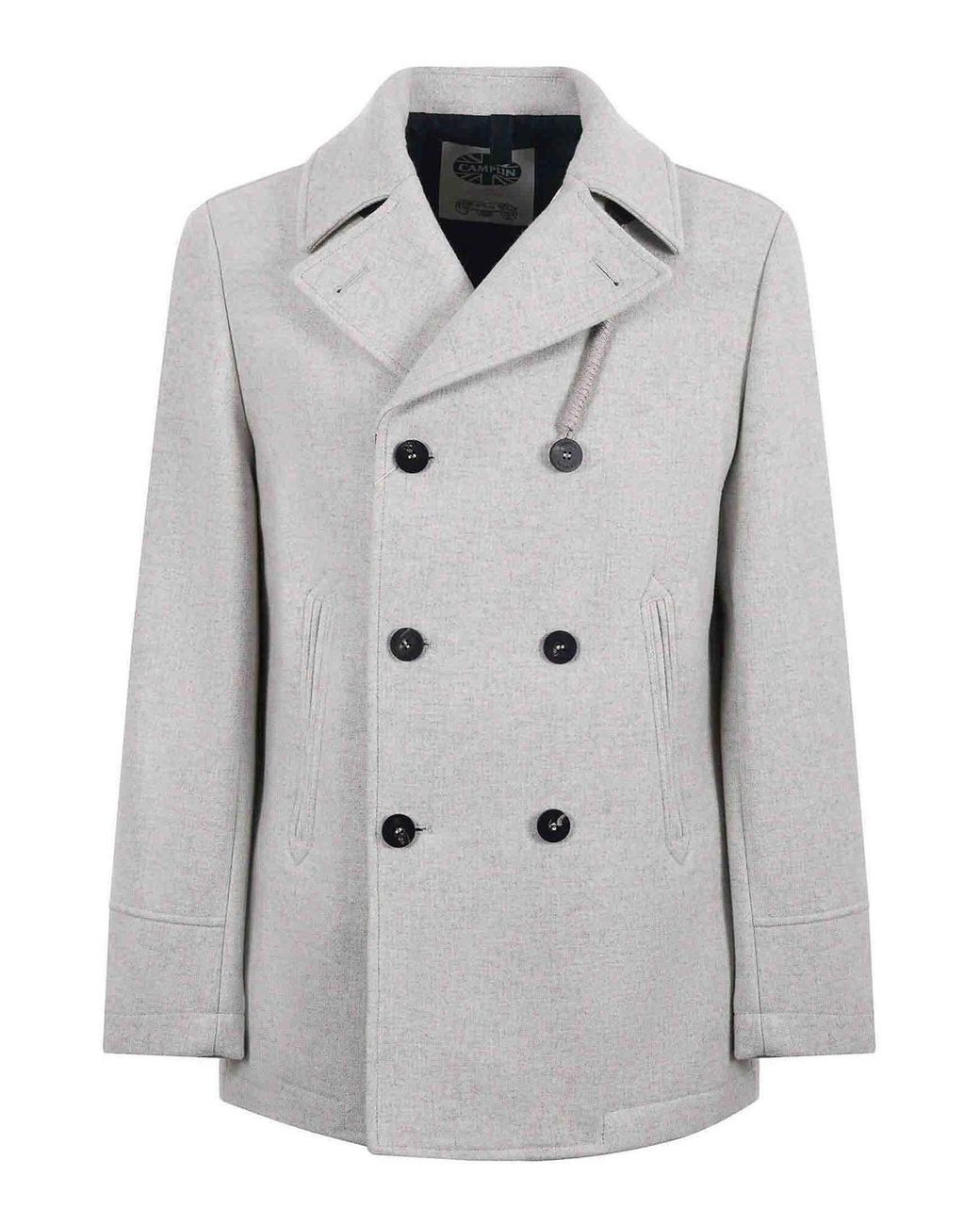 Camplin Gray Wool Blend Peacoat for men