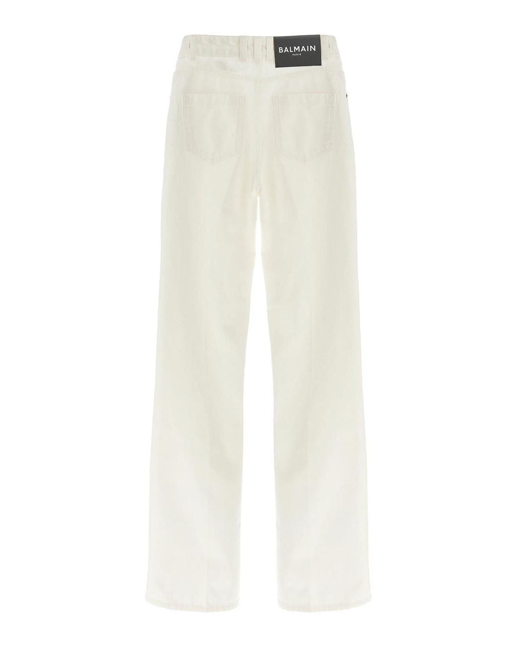 Balmain White Embroidery Jeans