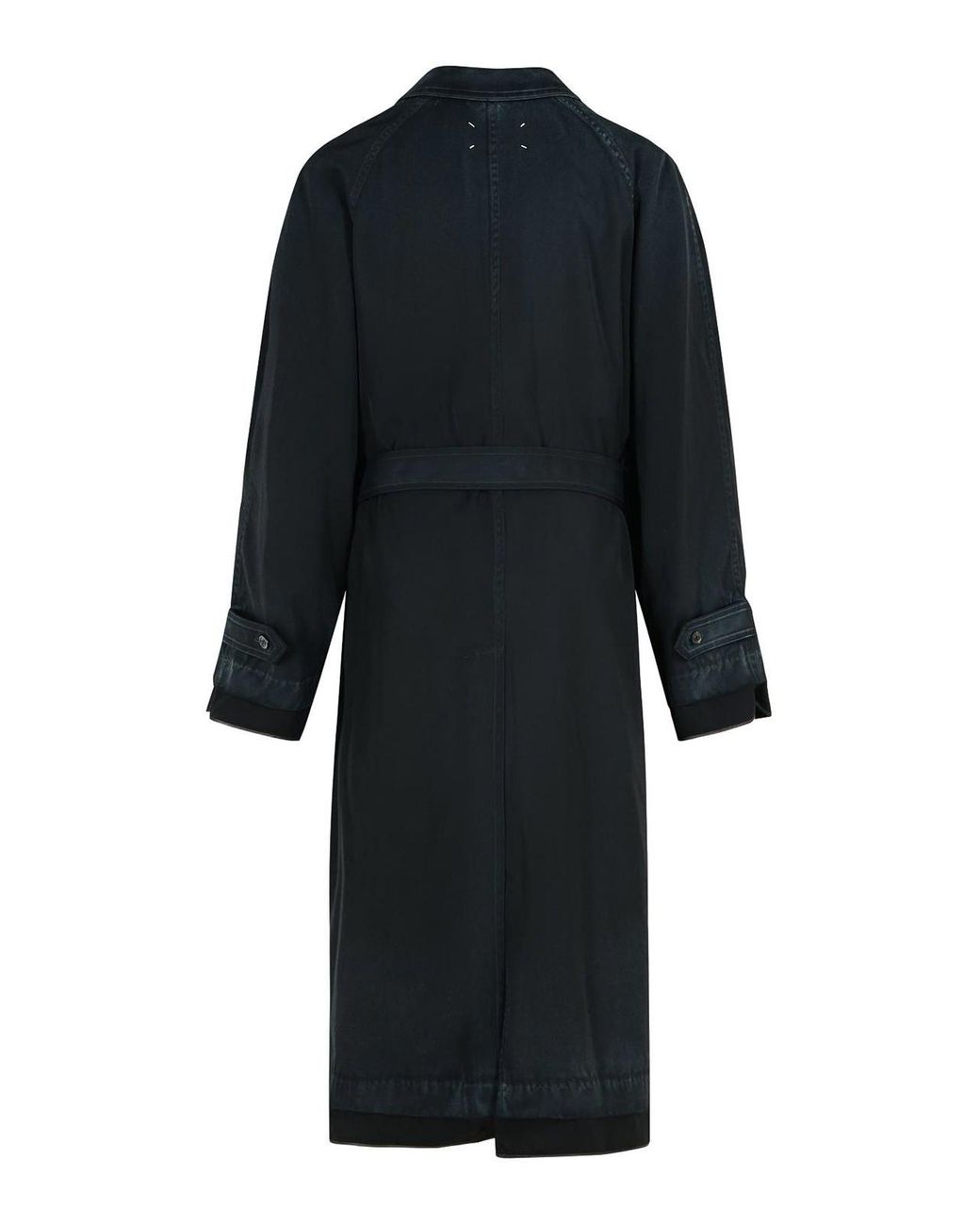 Maison Margiela Black Virgin Wool Trench Coat for men