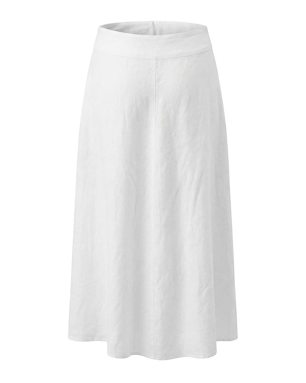 120% Lino White Long Skirt