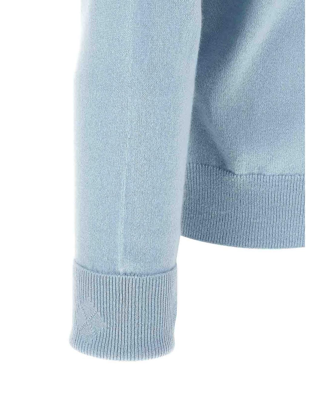 Ballantyne Blue Classic Diamond Intarsia Zip Cardigan for men