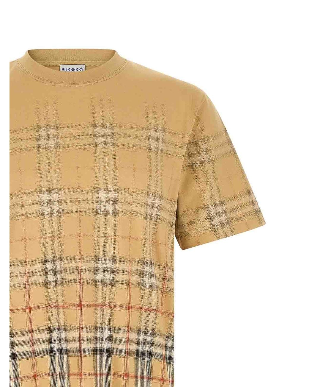 Burberry White Sand Check T-Shirt for men