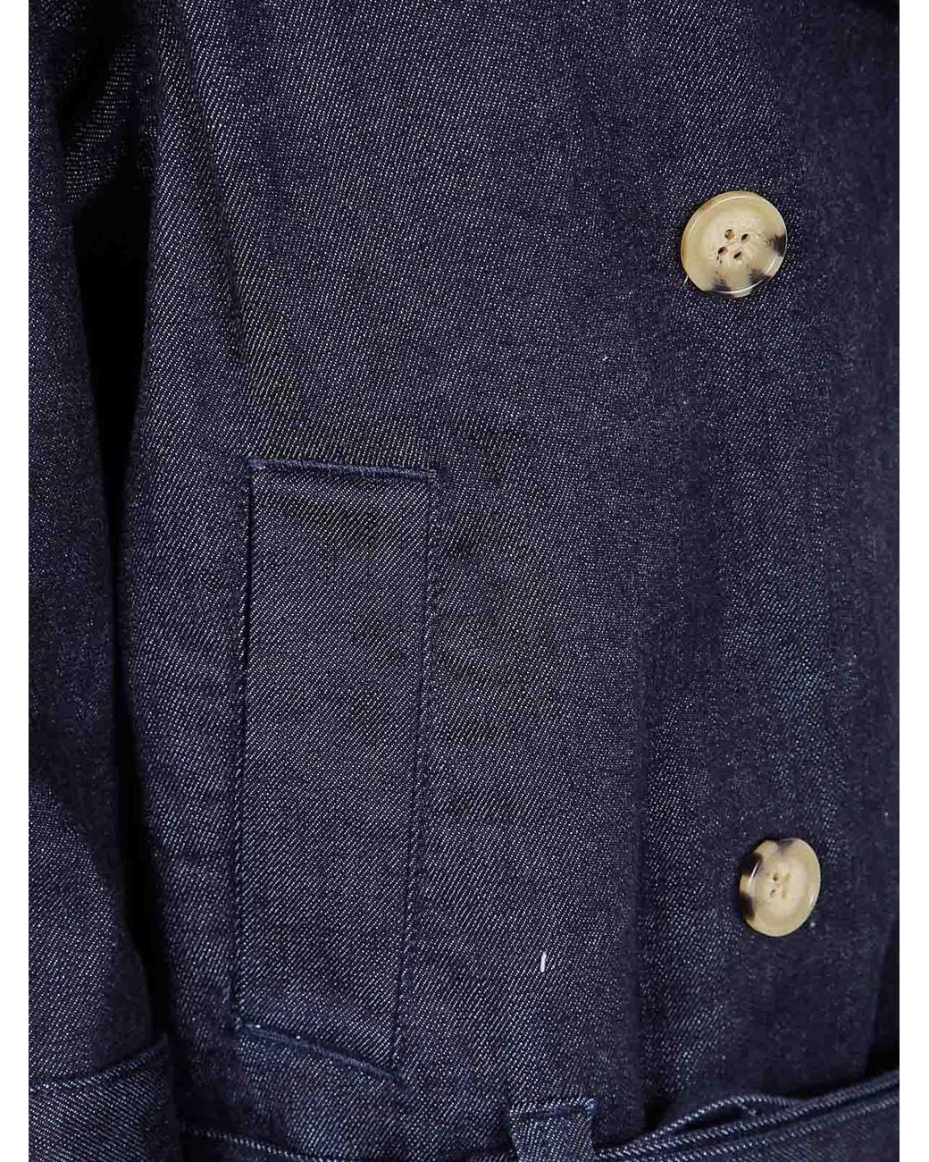 Self-Portrait Blue Denim Trench Jacket