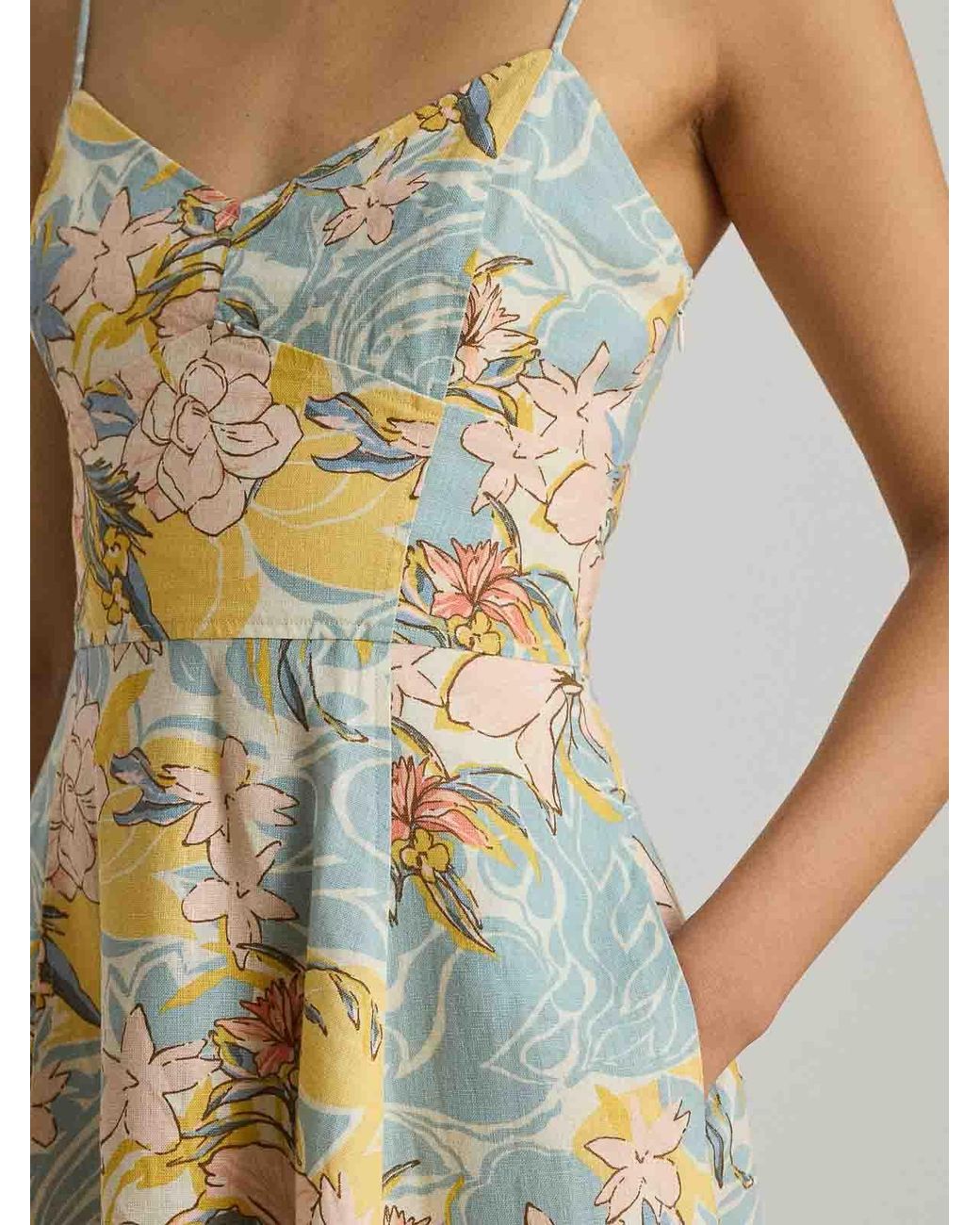Ralph Lauren Metallic Woven-Fit &Amp; Flare-Dresses-Classic Linen