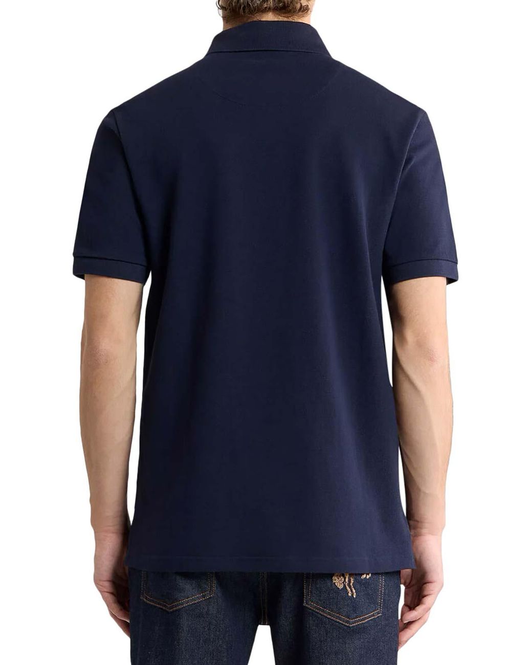 Etro Blue Cotton Polo Shirt With Printed Details for men