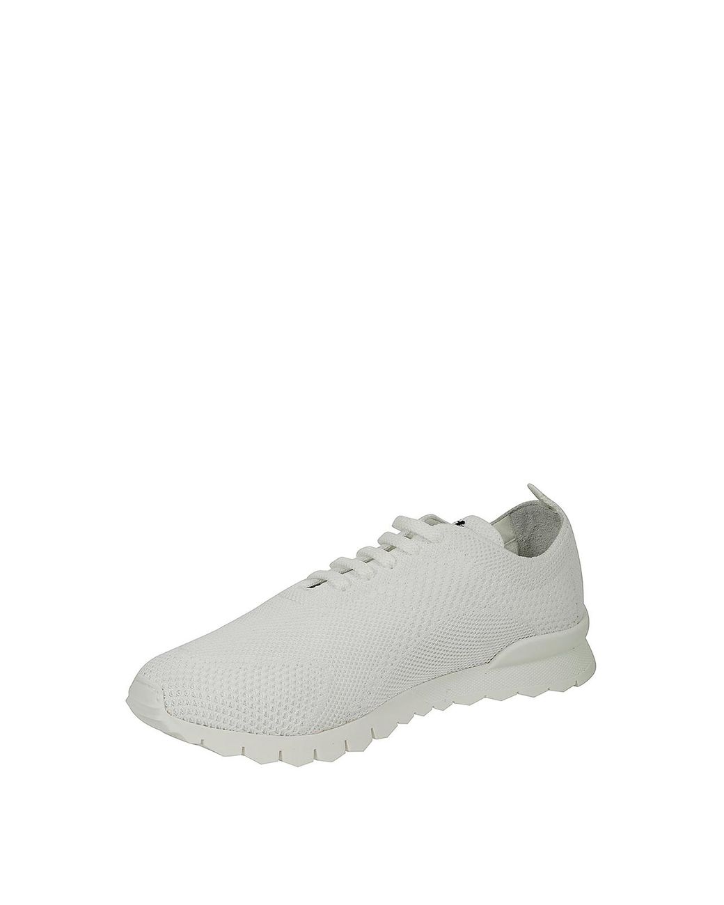 Kiton White Knitted Stretch Sneakers for men