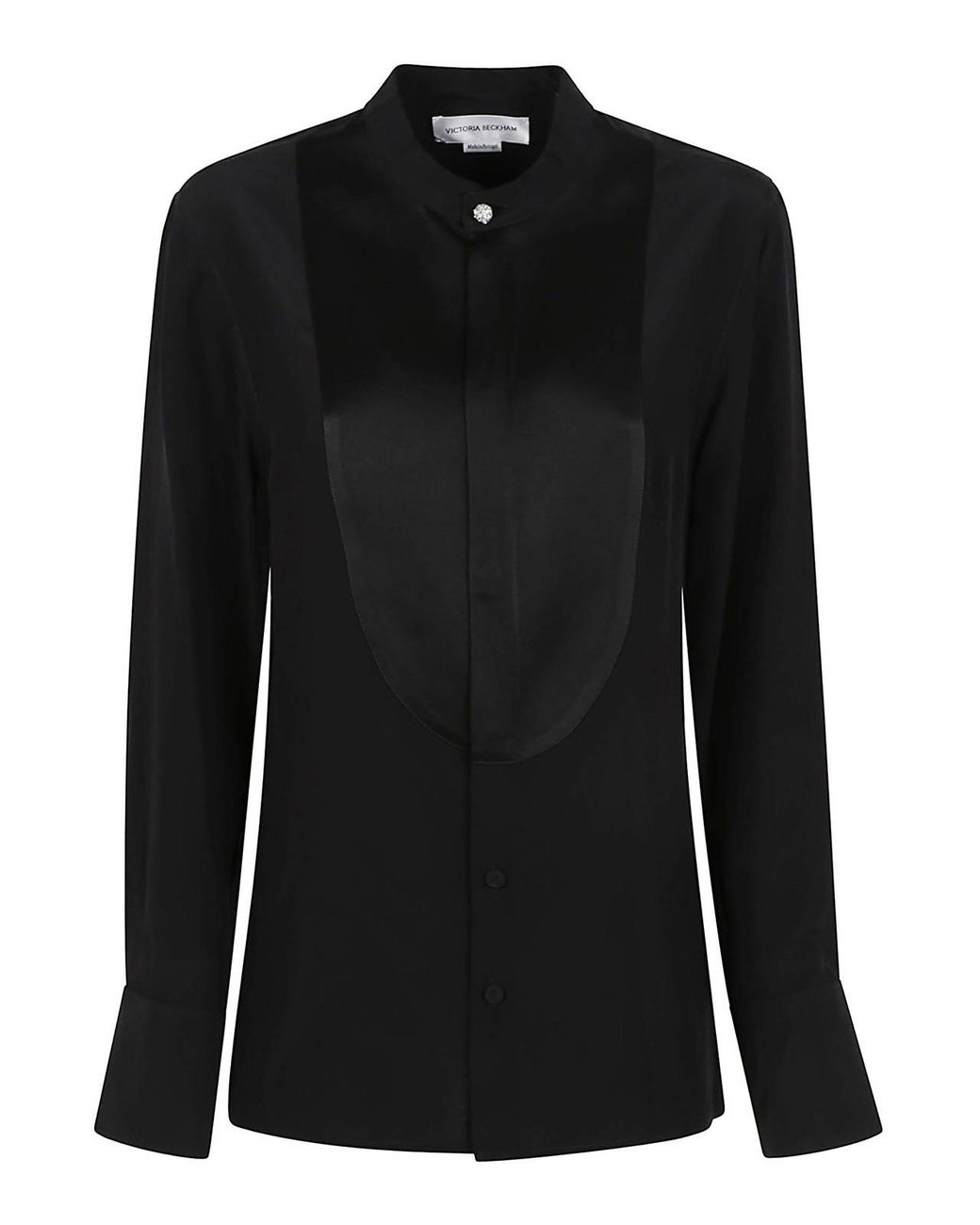 Victoria Beckham Black Bib Detail Blouse
