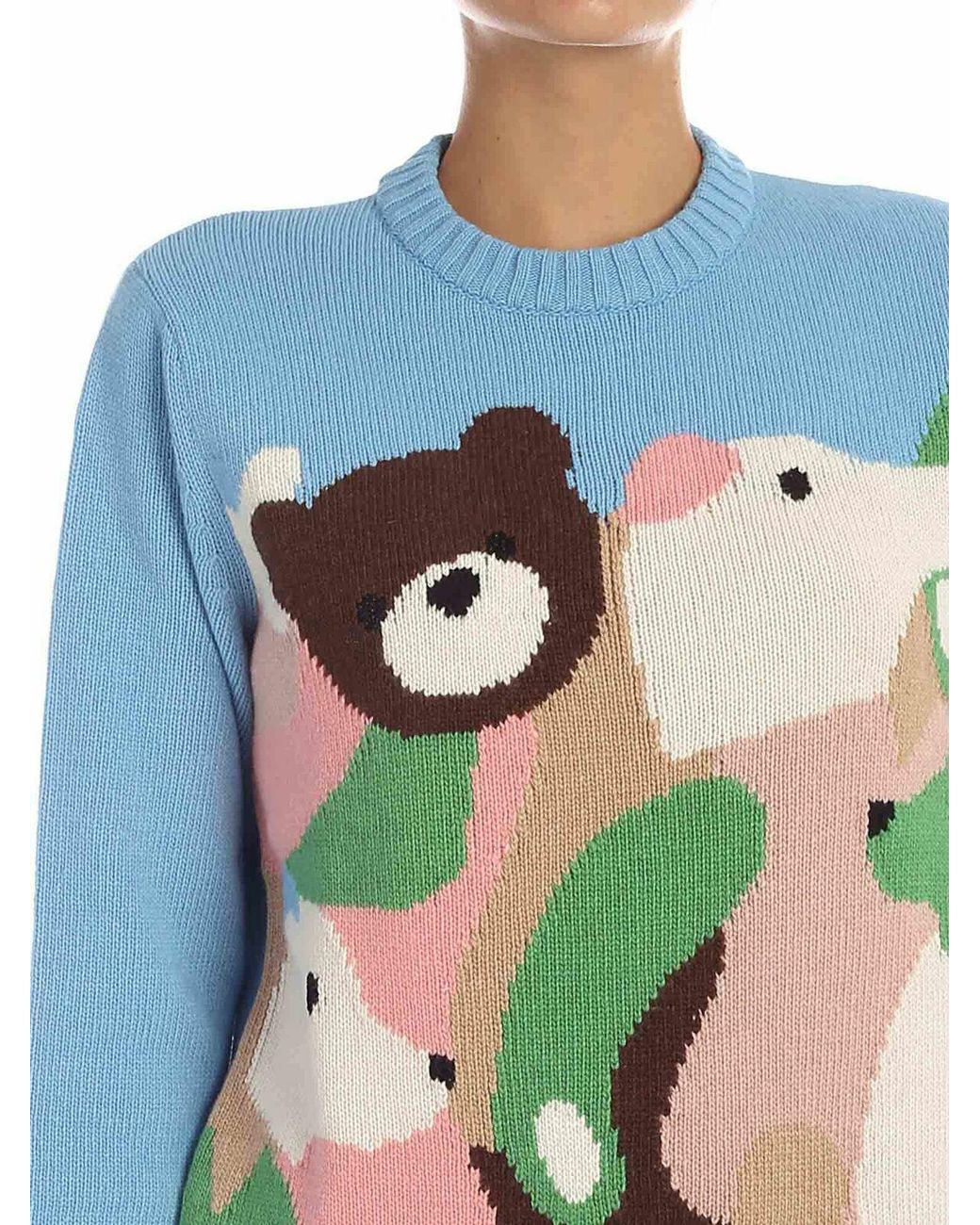 Vivetta Blue Pullover With Intarsia