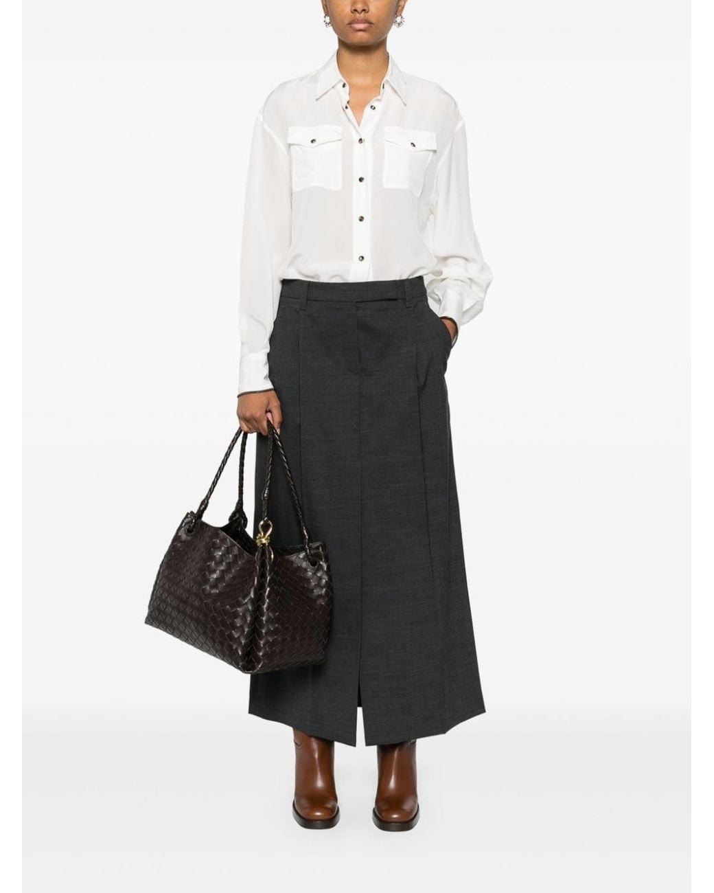 Brunello Cucinelli White Long Sleeve Shirt