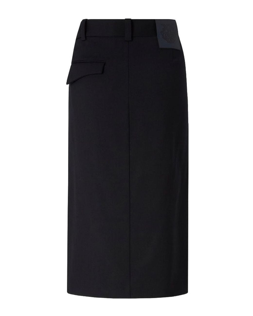 Pinko Black Elegant Marzemino Fan-Effect Midi Skirt