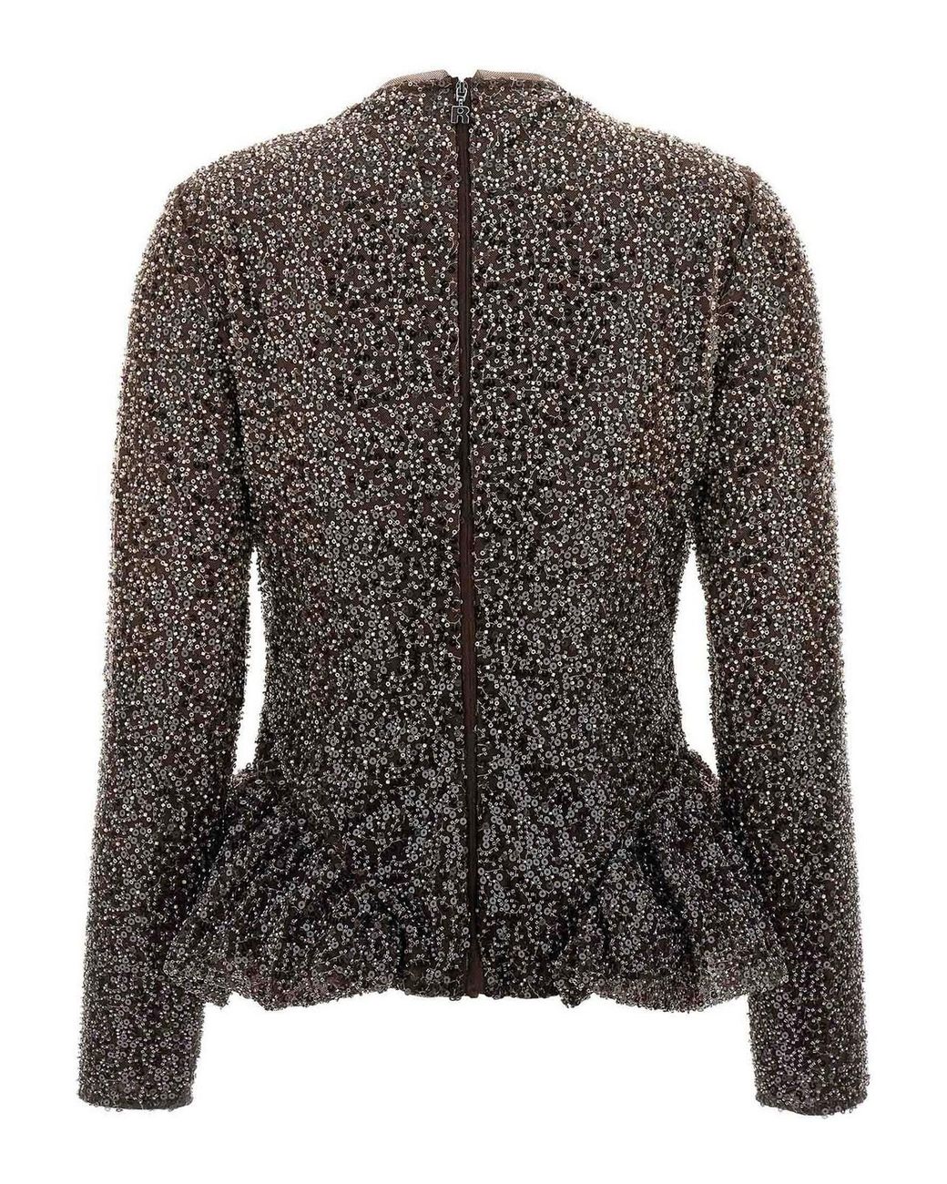 ROTATE BIRGER CHRISTENSEN Black Sequin Top