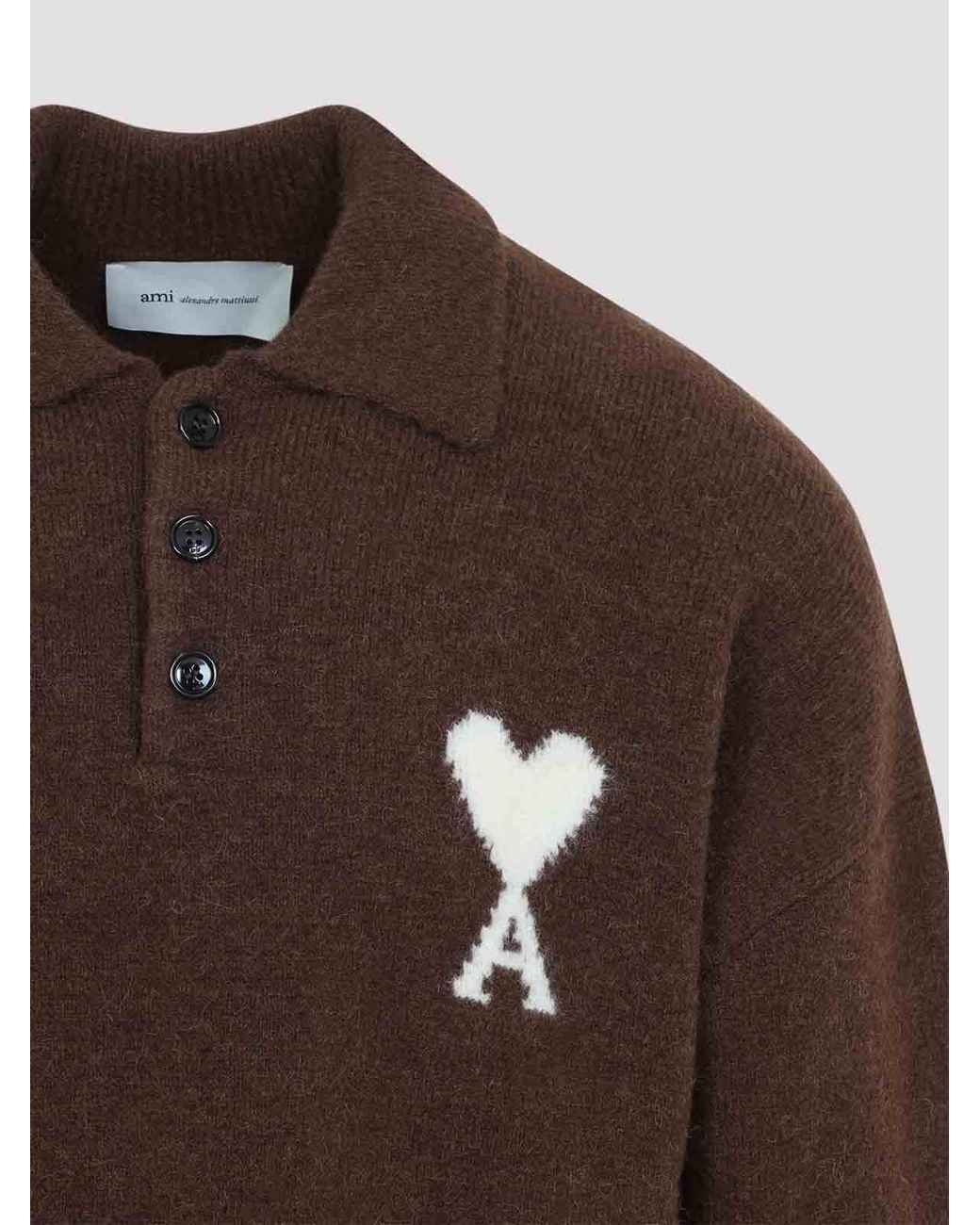 AMI Brown Ami Adc Polo for men