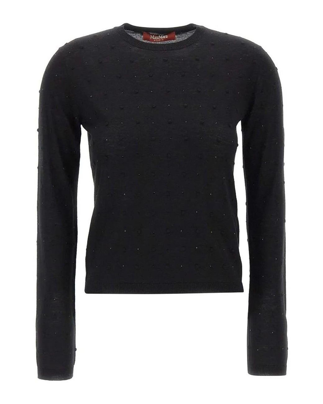 Max Mara Black Embroidered Sweater Celebre