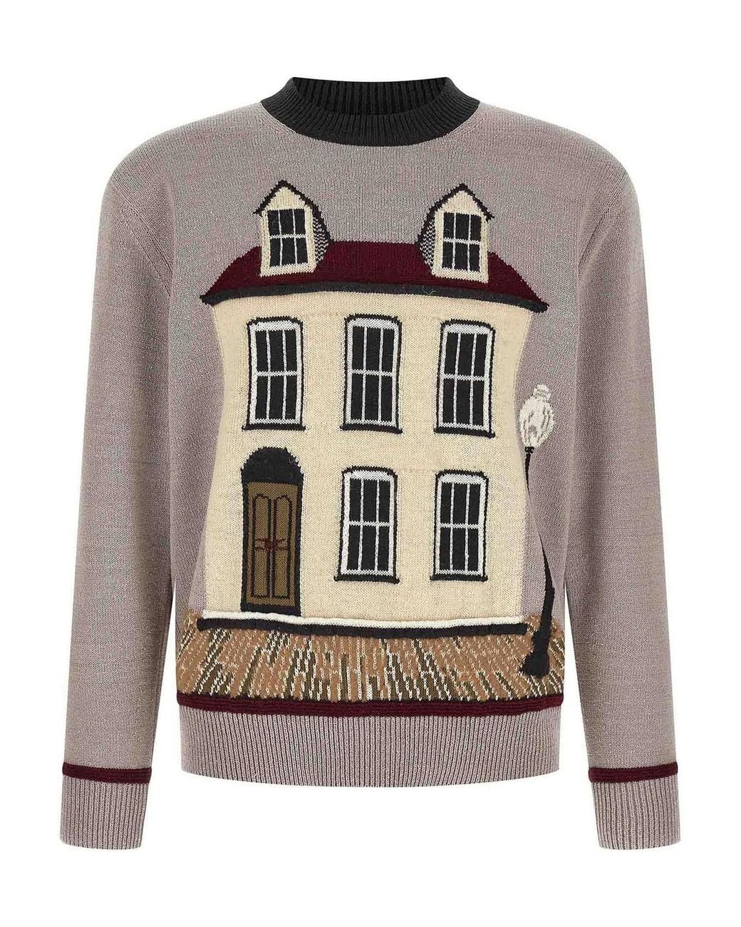 Junya Watanabe Gray Jacquard Sweater for men