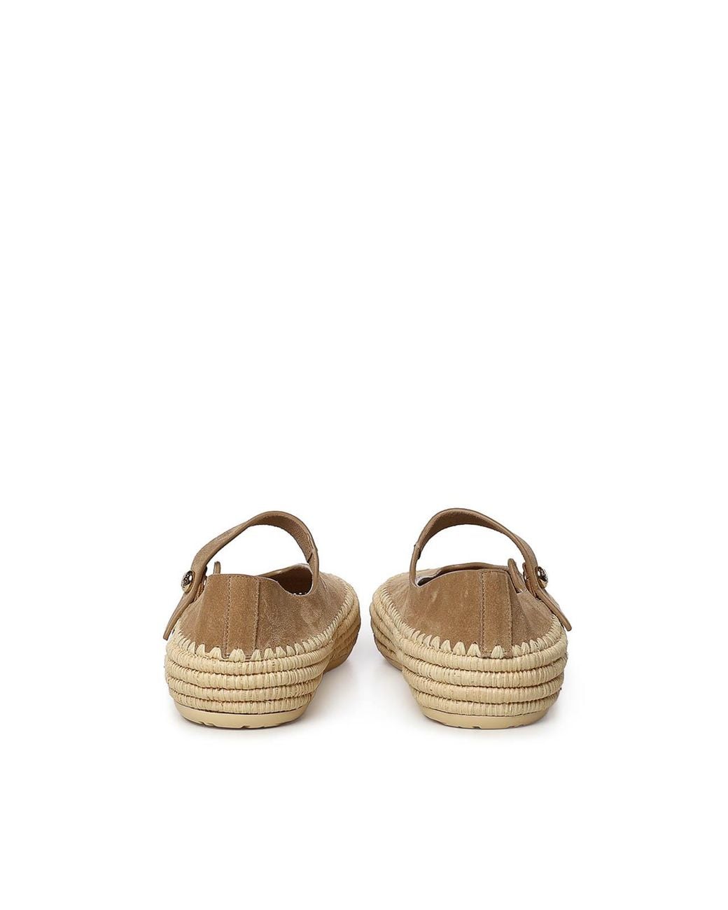 Loewe White Suede And Raffia Rio Mary Janes