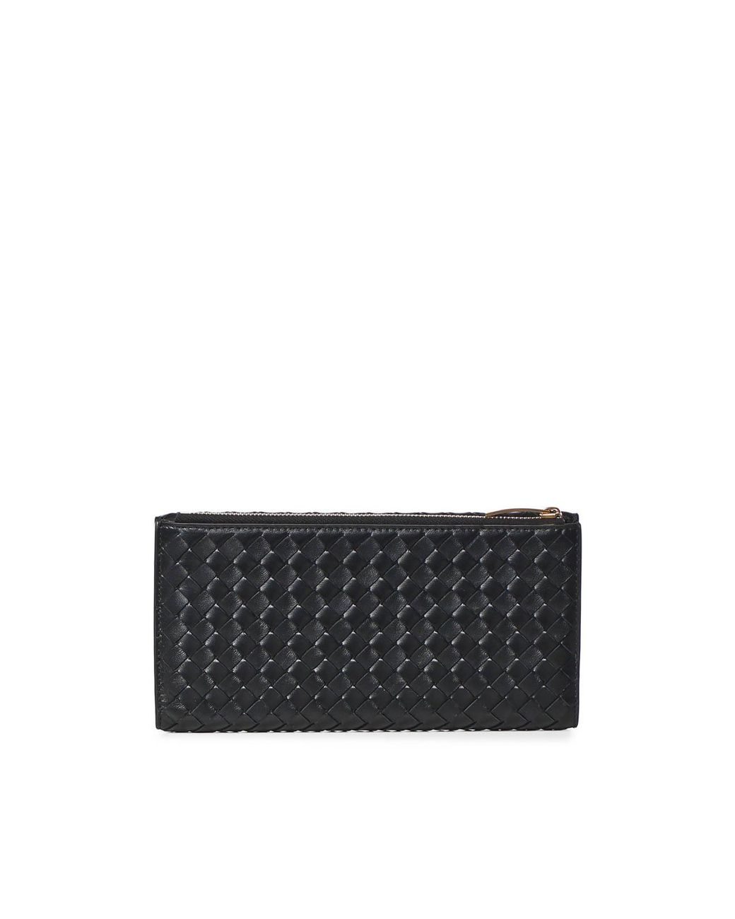 Bottega Veneta Gray Long Braided Leather Wallet