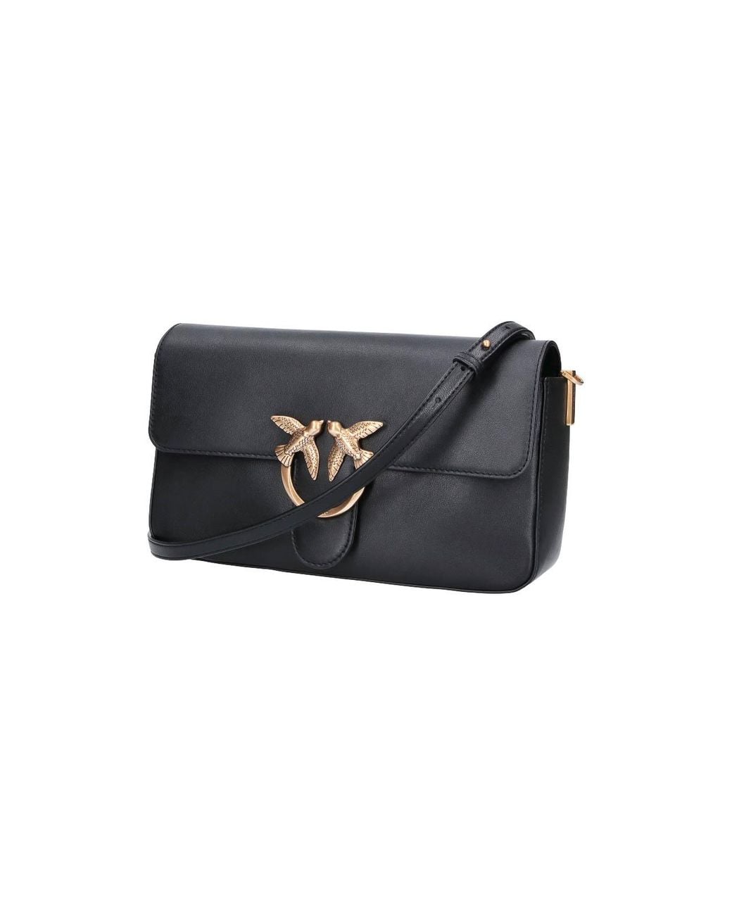 Pinko Gray Leather Shoulder Bag