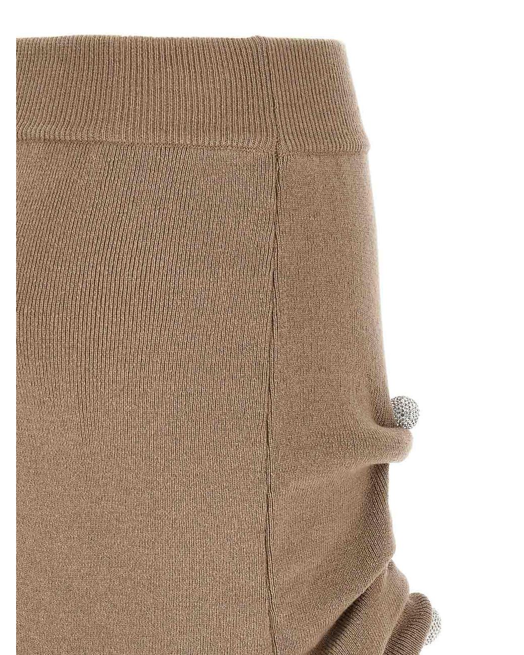 GIUSEPPE DI MORABITO Brown Jewel Pin Skirt
