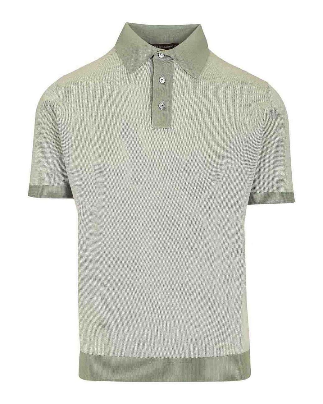 FILIPPO DE LAURENTIIS Gray Pique Polo Shirt for men