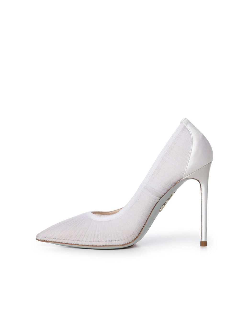 Aquazzura White Voile Mesh And Satin Pumps