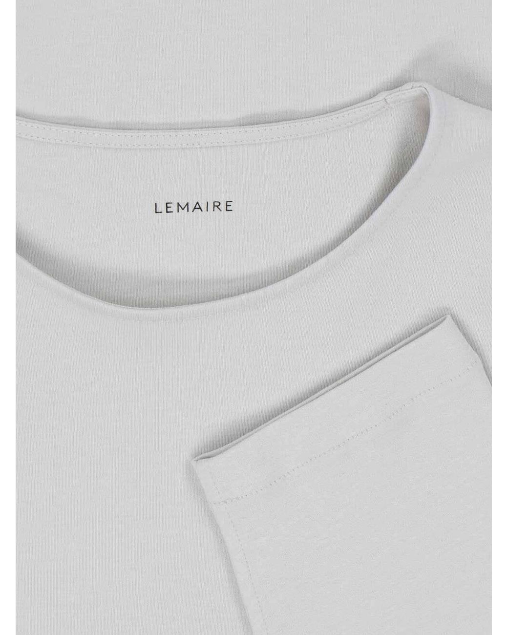 Lemaire White Cotton And Silk T-Shirt for men
