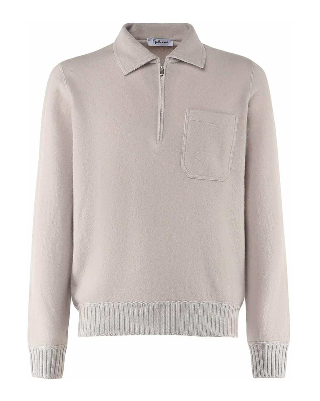 Giuliano Galiano White Virgin Wool Polo Shirt for men