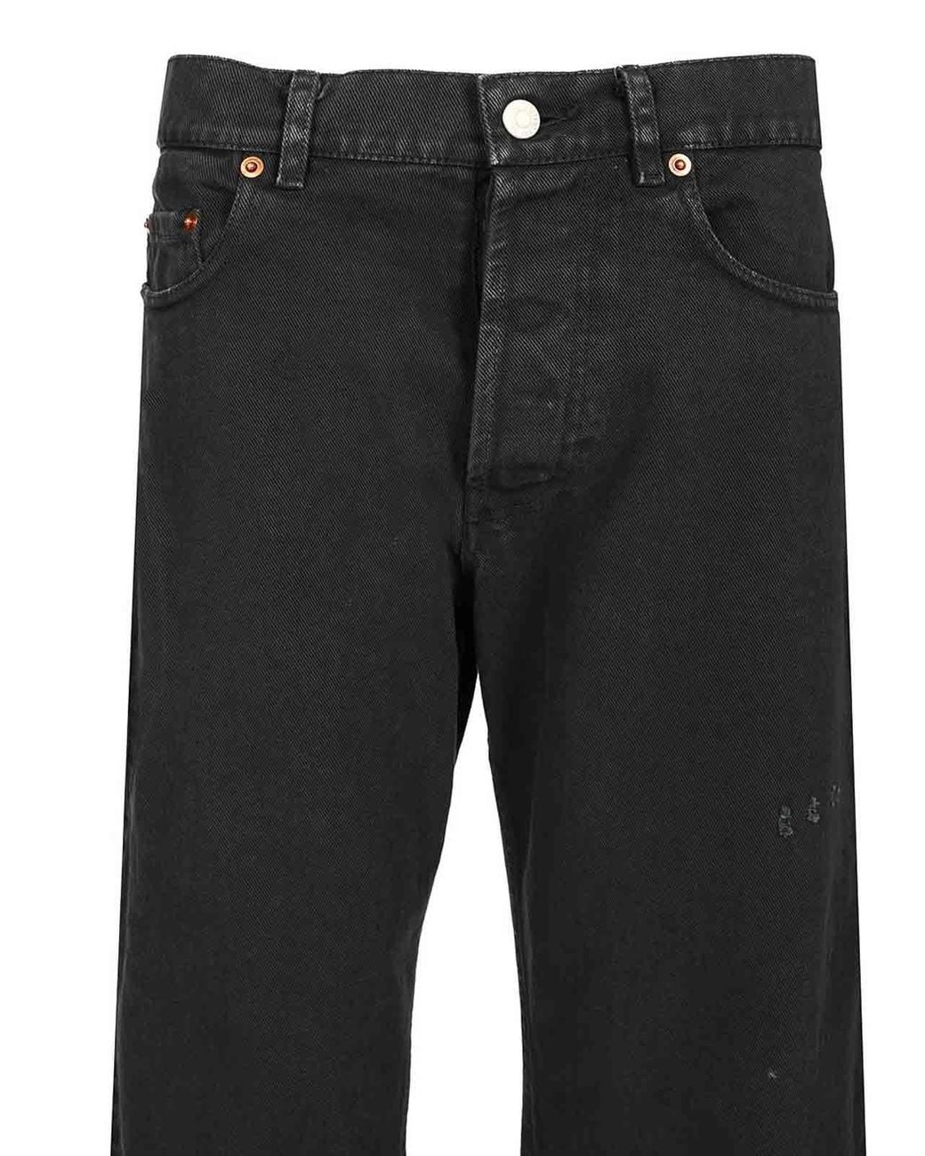 Magliano Black Broken Bull Level Jeans for men