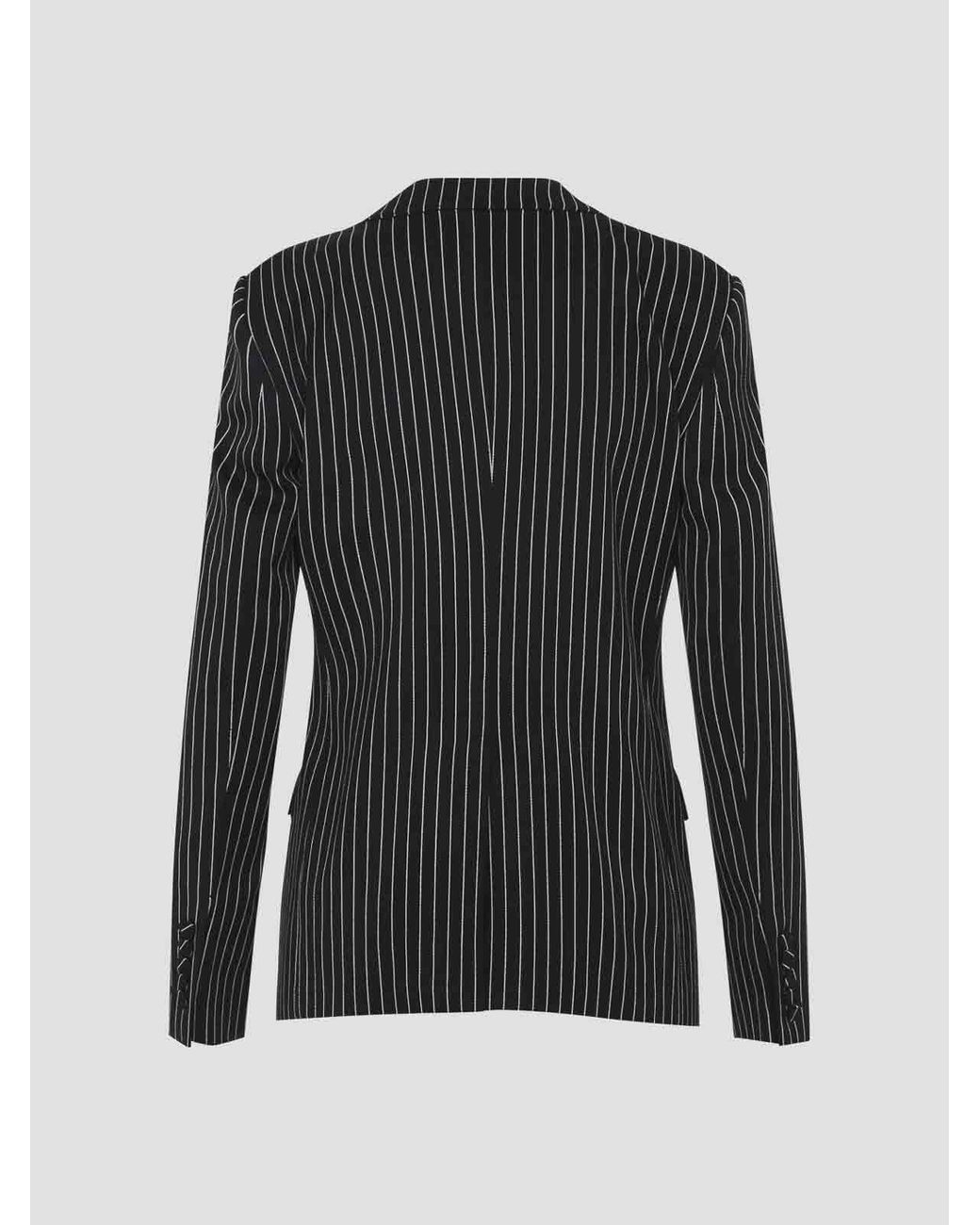 Tom Ford Black Striped Wool Barathea Jacket