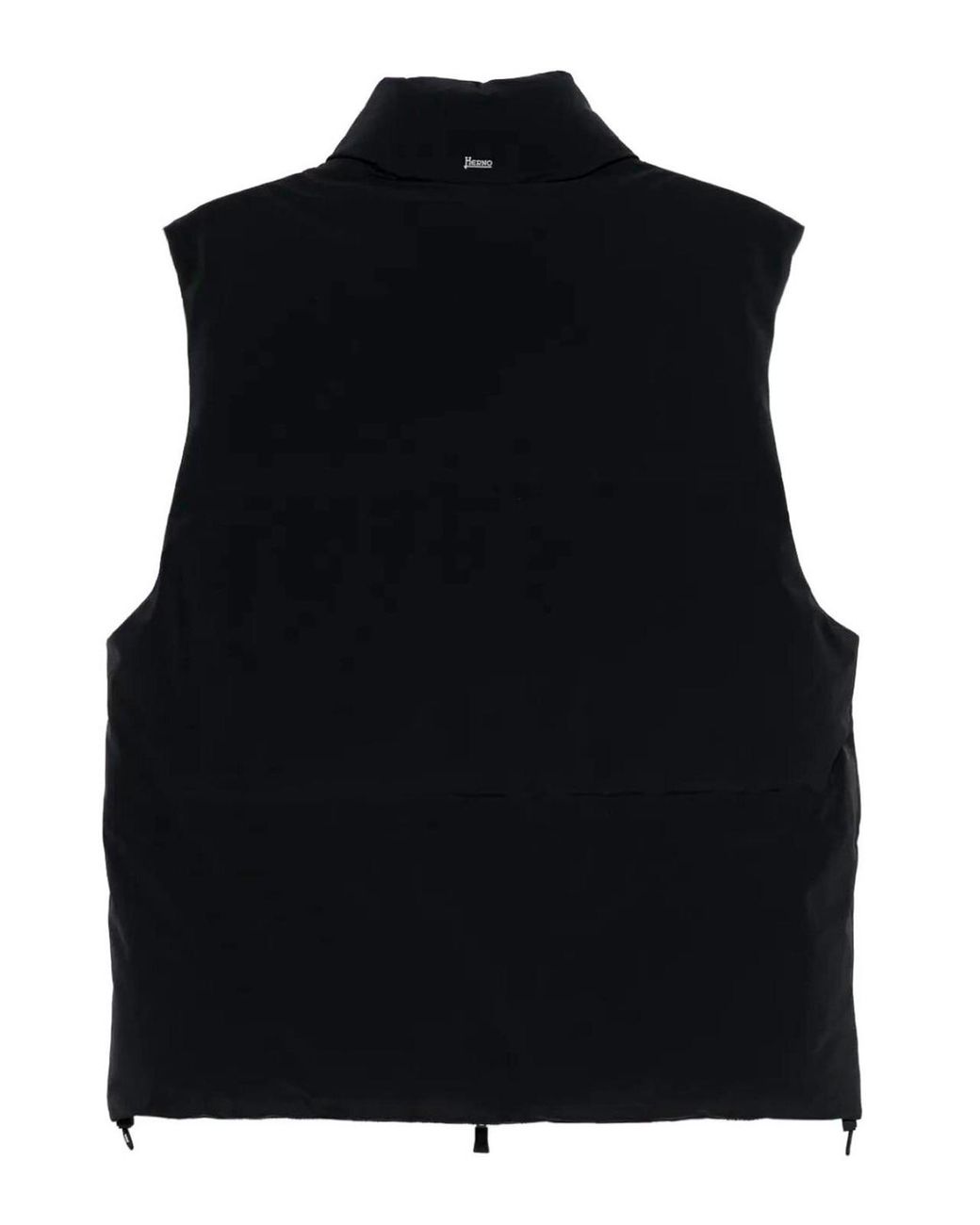 Herno Black Zip-Up High-Neck Sleeveless Vest for men