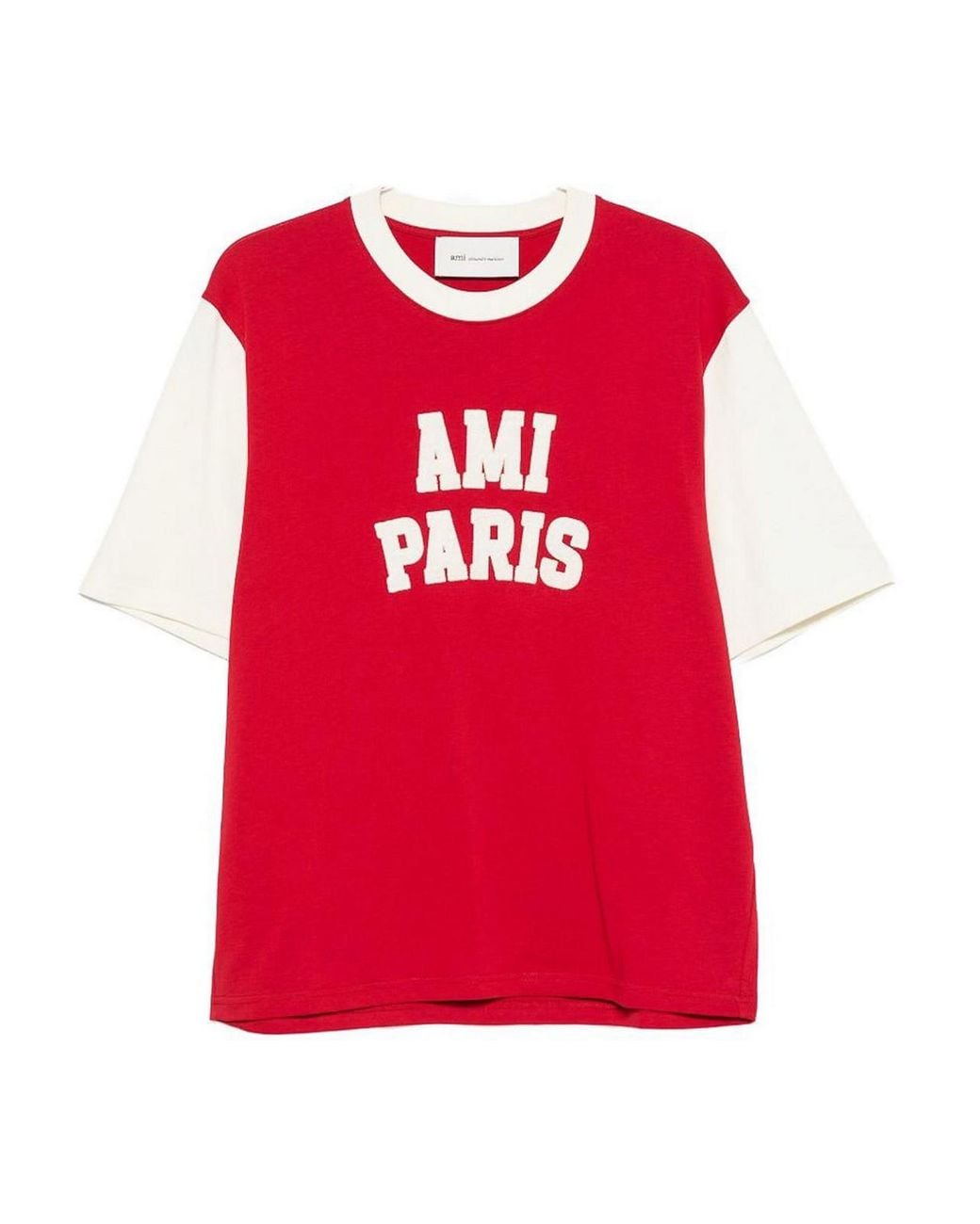 AMI Red Logo Cotton T-Shirt