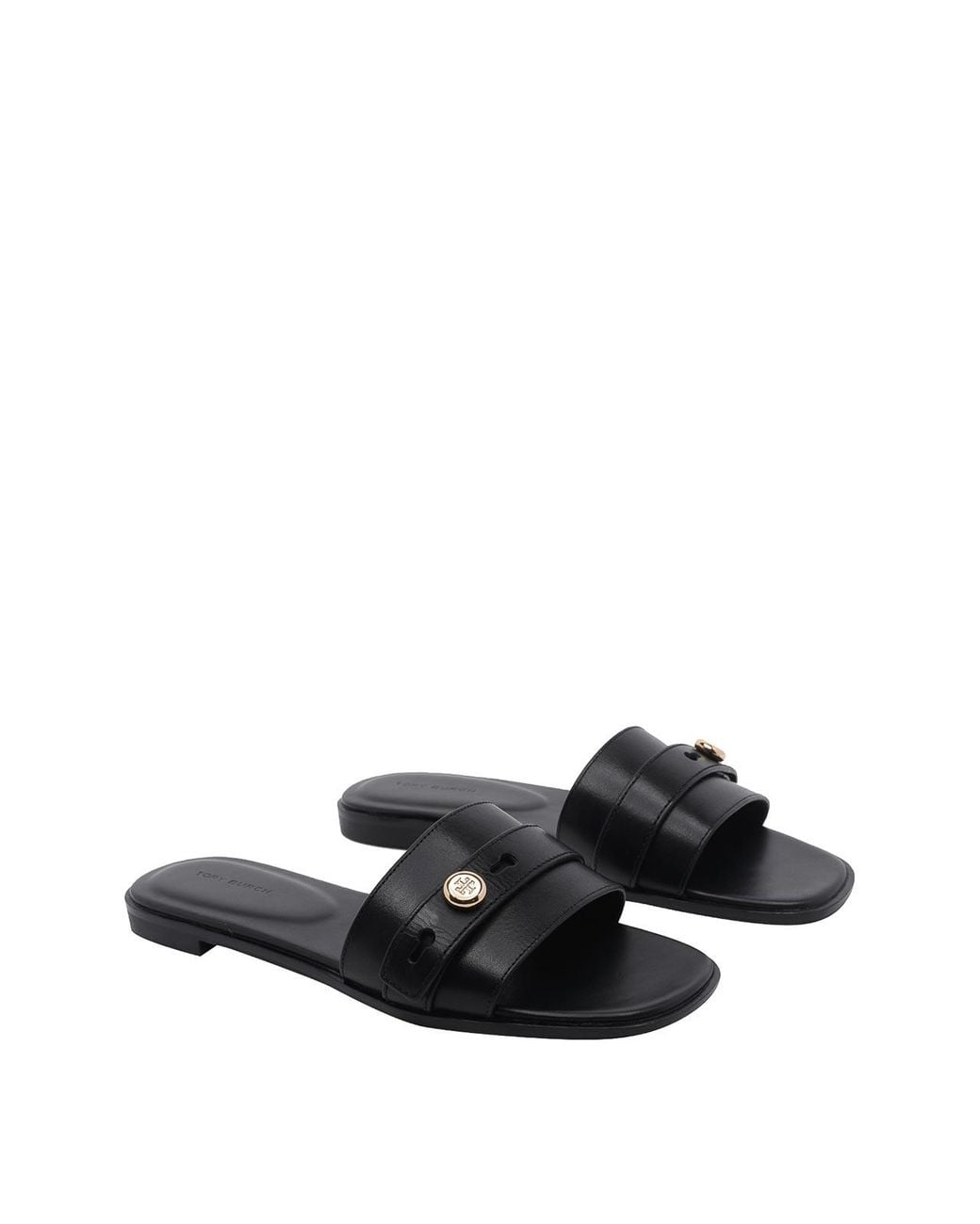 Tory Burch Black Romy Slide Sandals