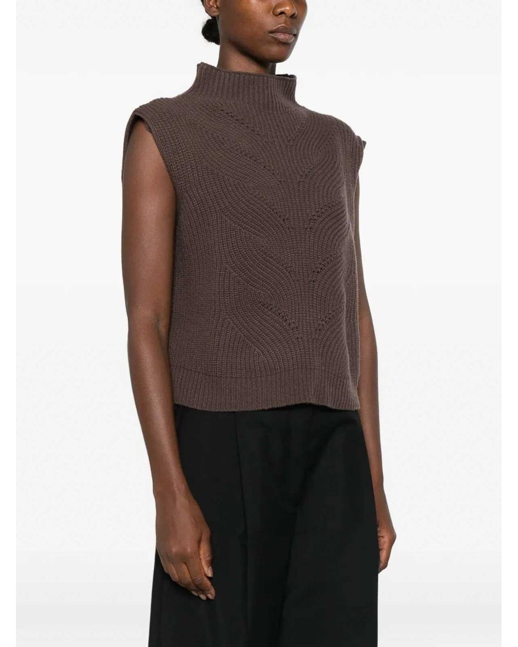 Herno Brown Sleeveless Sweater