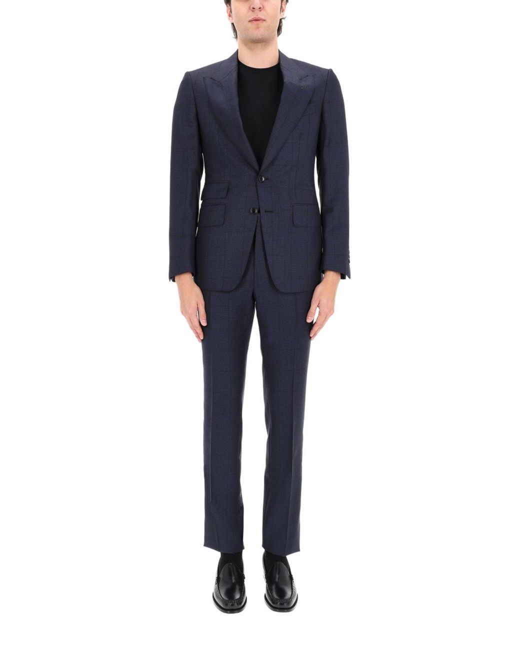 Tom Ford Blue Grand Overcheck Shelton Suit for men
