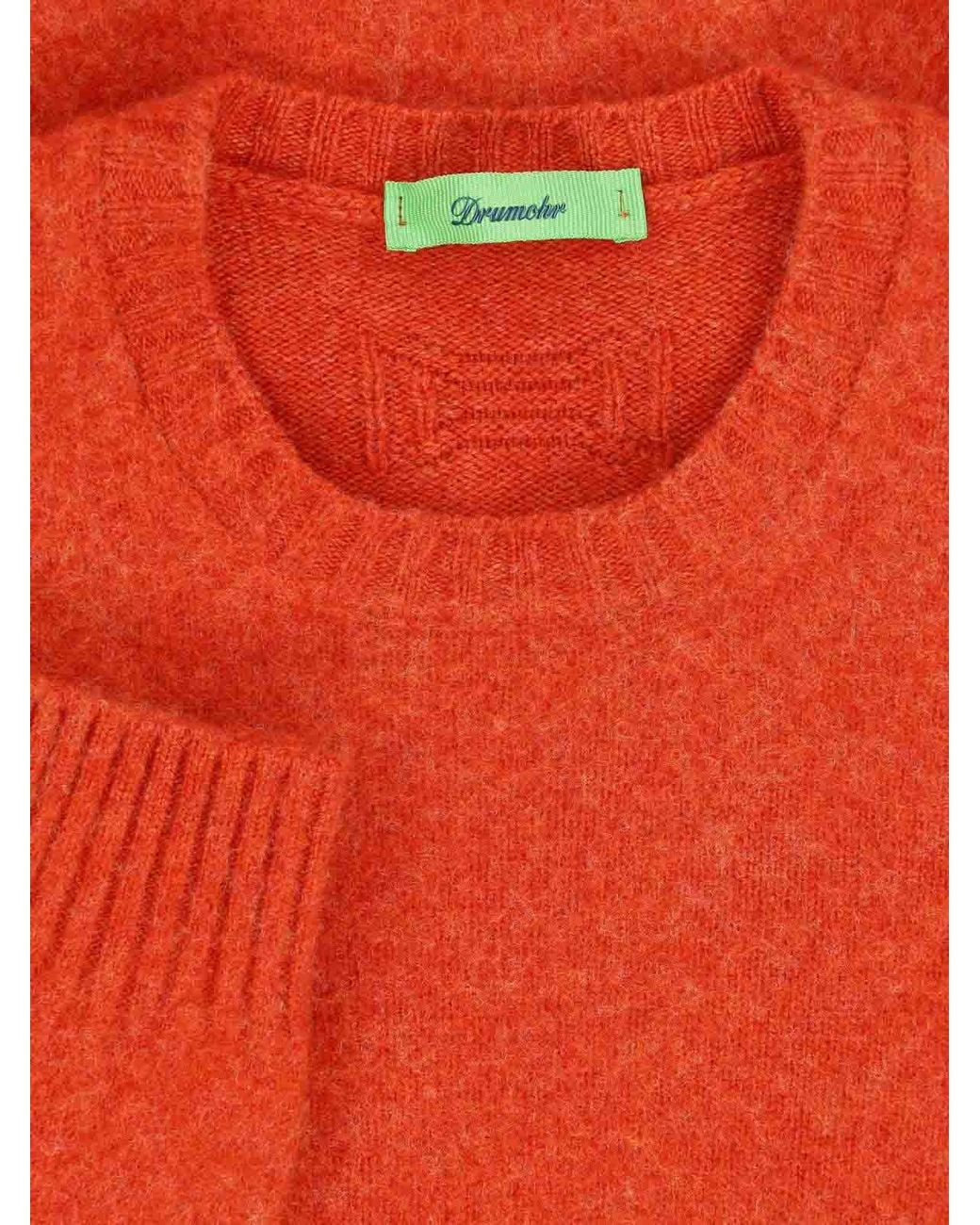 Drumohr Orange Lambswool Sweater for men