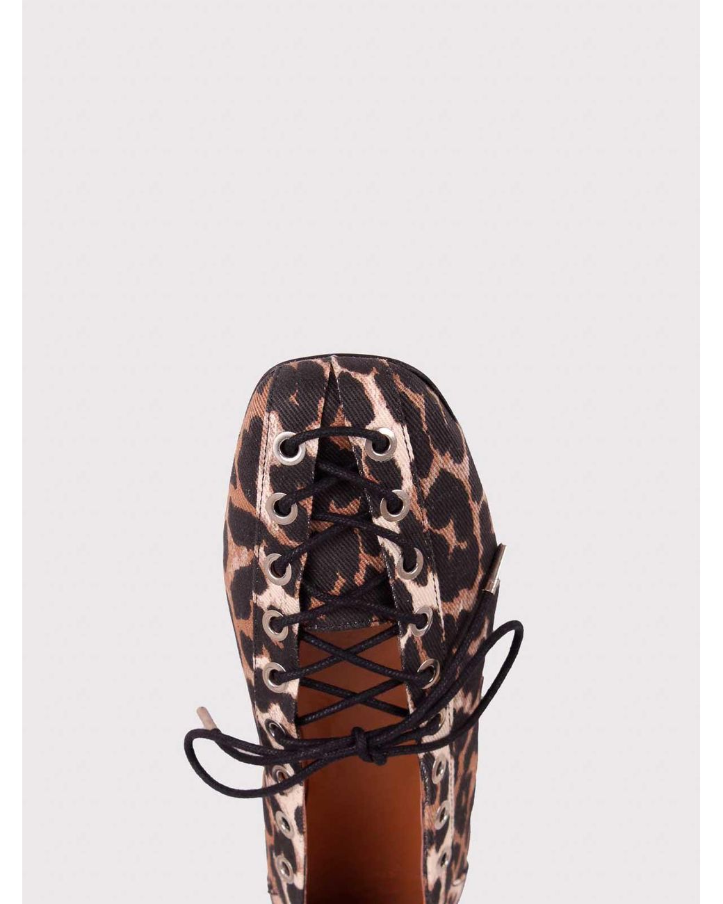 Ganni Brown Wig Lace-Up Combat Boots