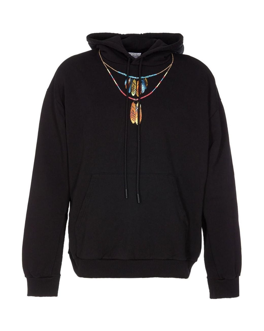 Marcelo Burlon Blue Logo Printed Hoodie for men