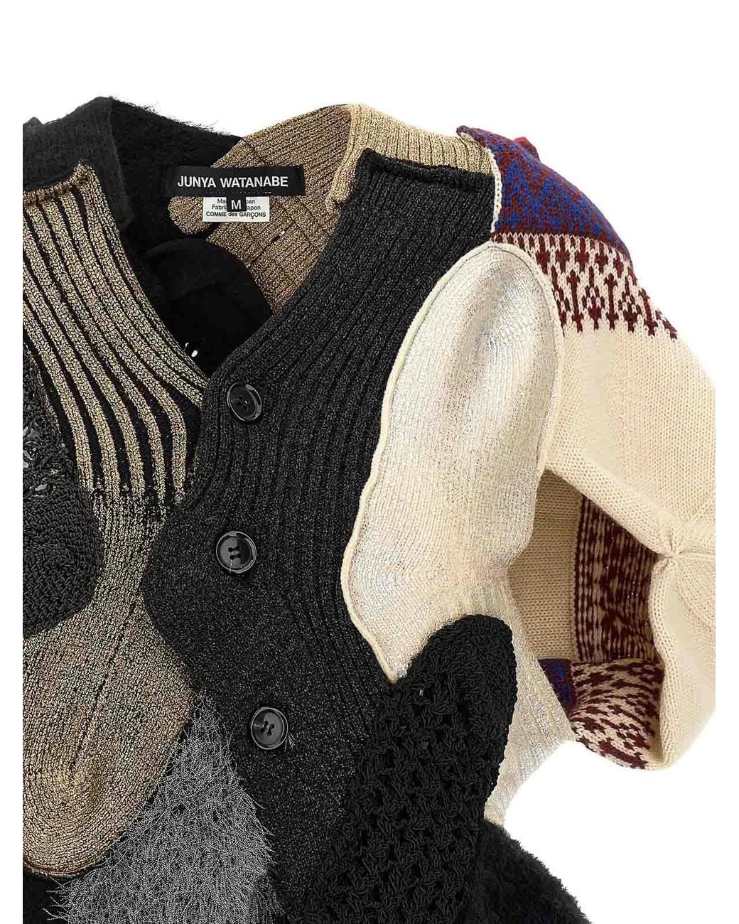 Junya Watanabe Black Patchwork Cardigan