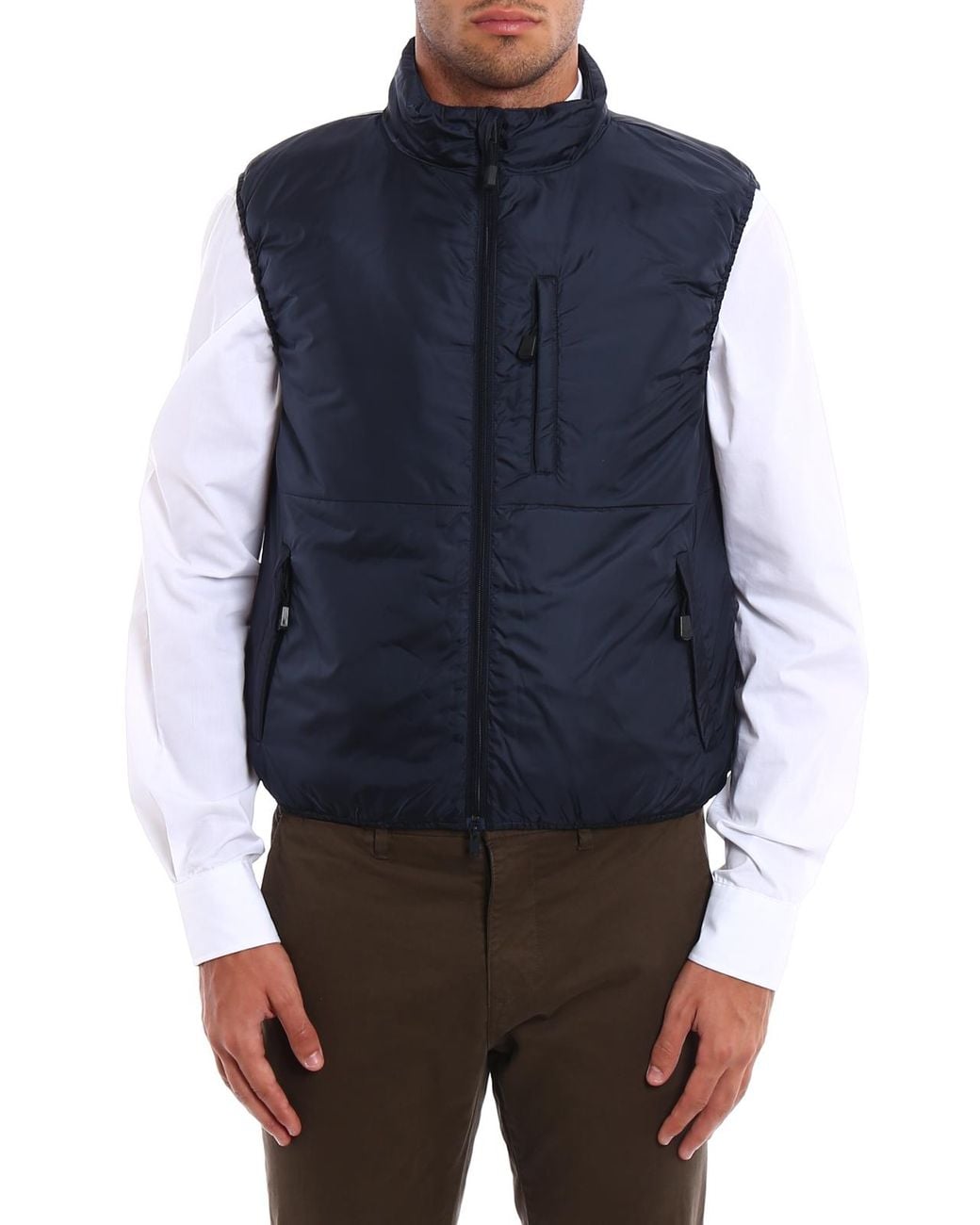 Aspesi Blue Jil Nylon Taffeta Padded Vest for men
