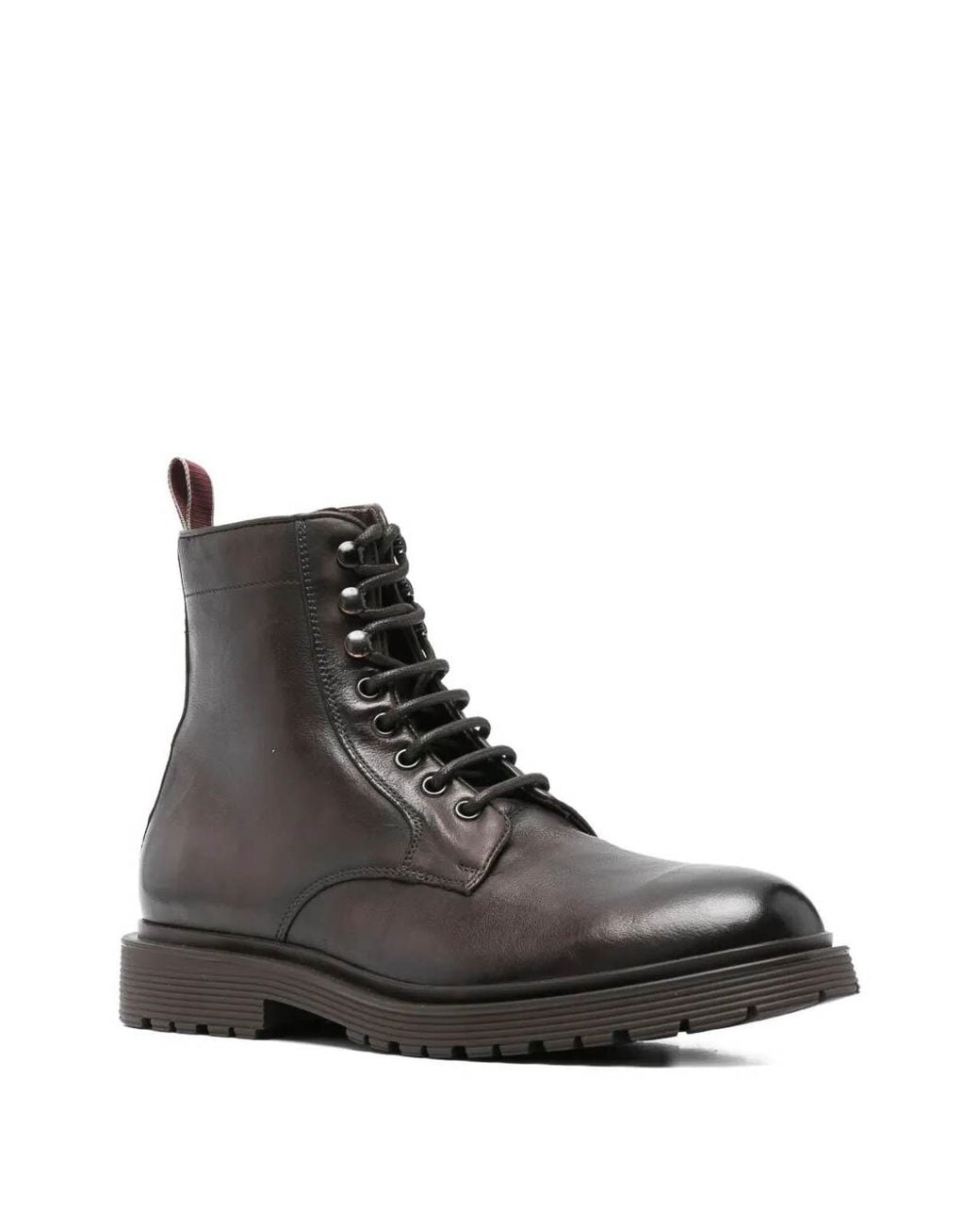 Sturlini Black Volga Lace-Up Leather Boots for men