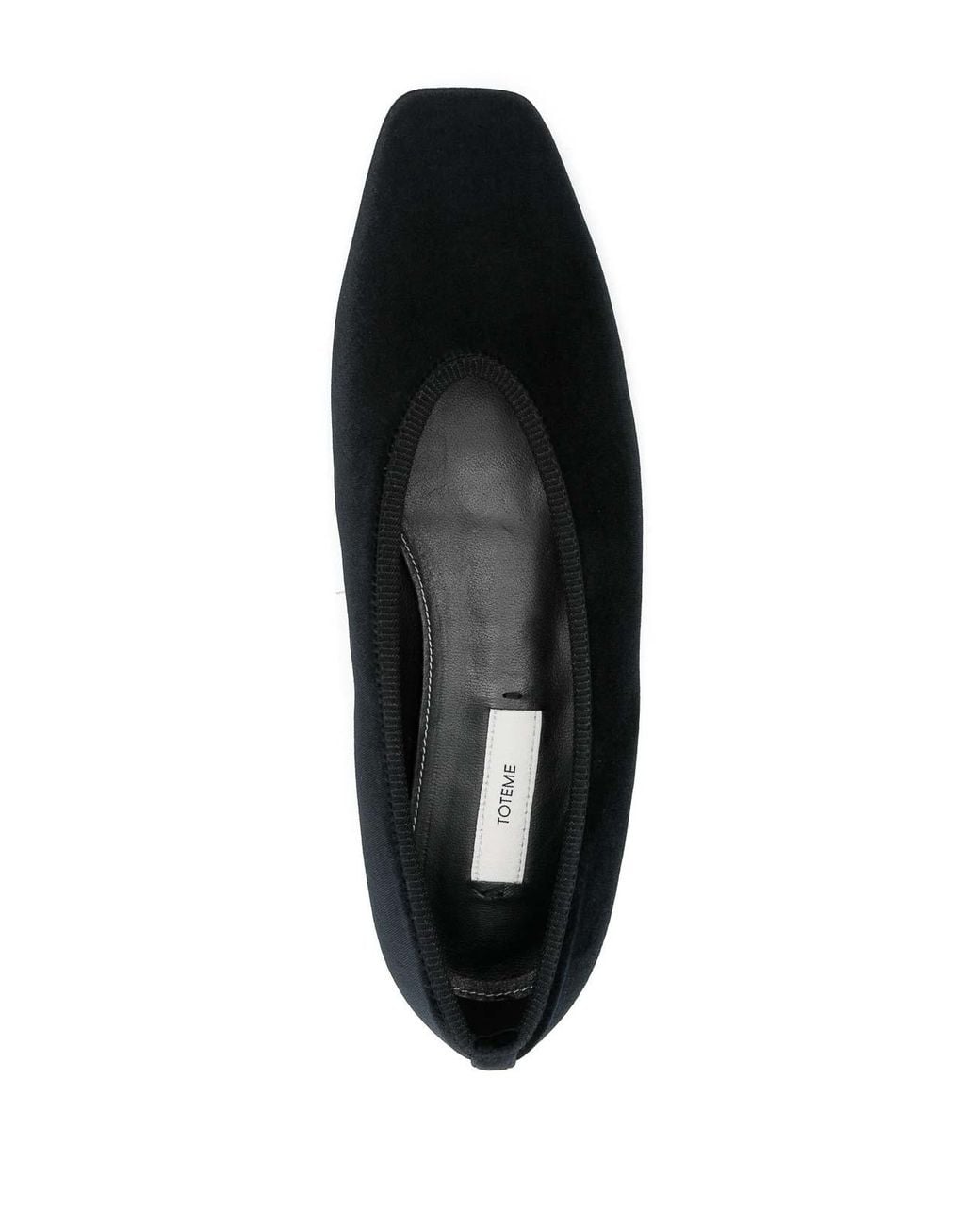 Totême Black Minimalist Velvet Ballerinas