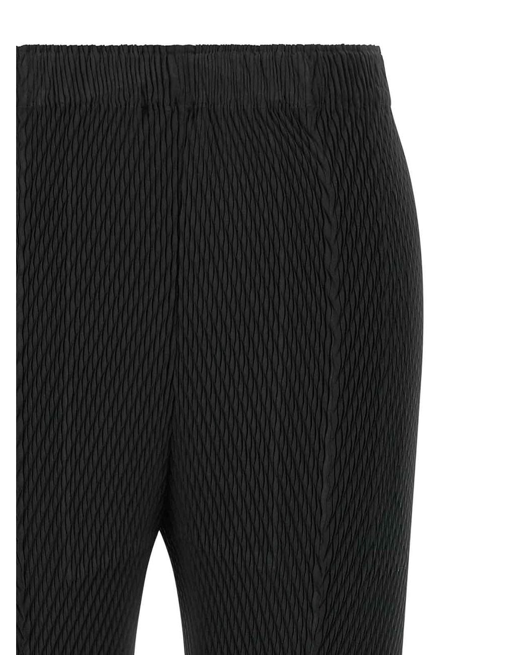 Issey Miyake Black Rhombus Pleats Technical Trousers
