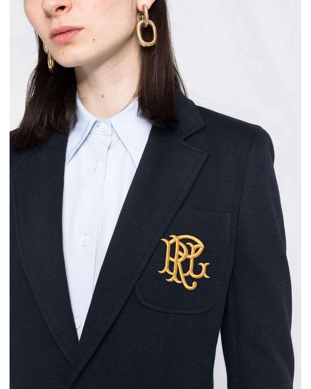 Polo Ralph Lauren Blue Double-Knit Jacquard Blazer